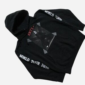Womens Rihanna Anti 2016 North American Tour Black Pullover Hoodie